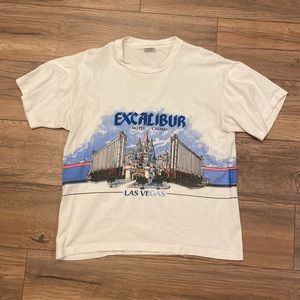 Vintage 90s Excalibur Hotel Casino Las Vegas Double Sided T Shirt Size Large